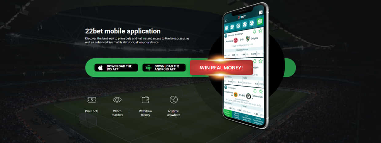 22bet Mobiele casino-apps